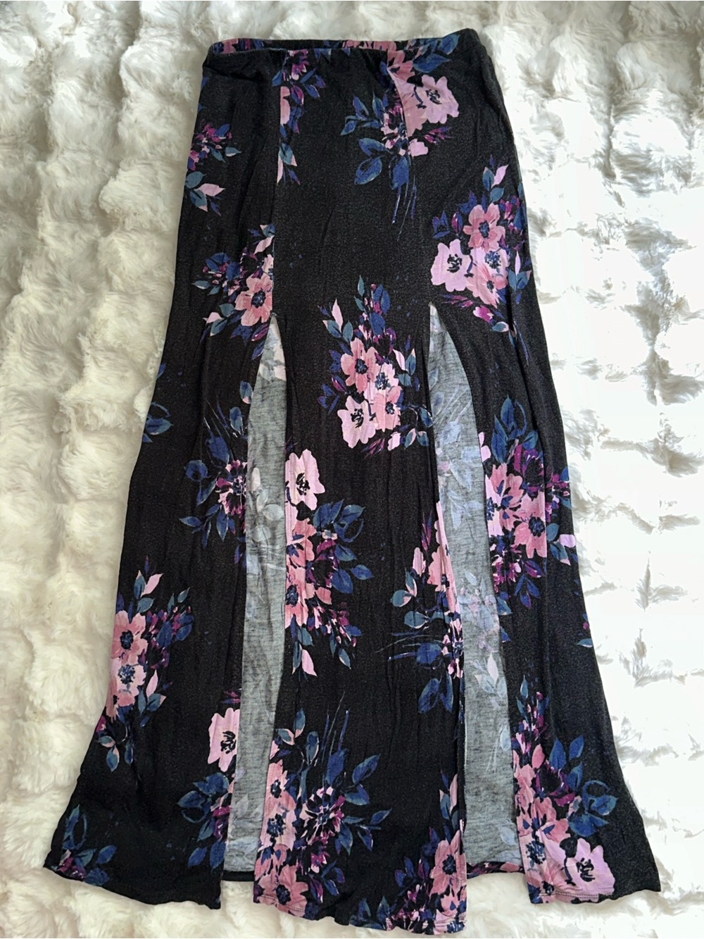 Women’s Floral Maxi Essential Stylish Chic Detailed Slit Skirt- Deadstock - Picture 2 of 3
